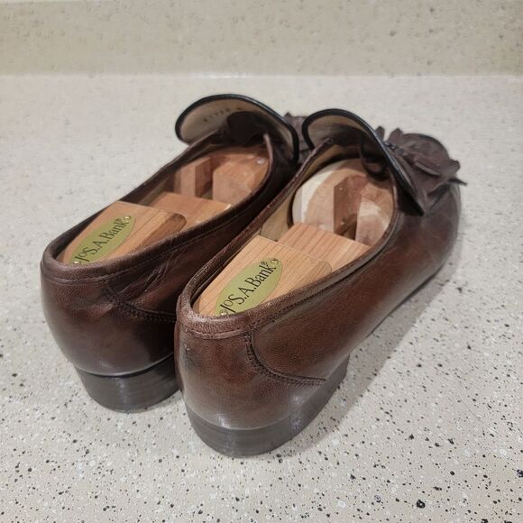 Mens BRUNO MAGLI Brown Leather Slip On Tassel Loafers Dress Shoes Size 10.5 M main image 7